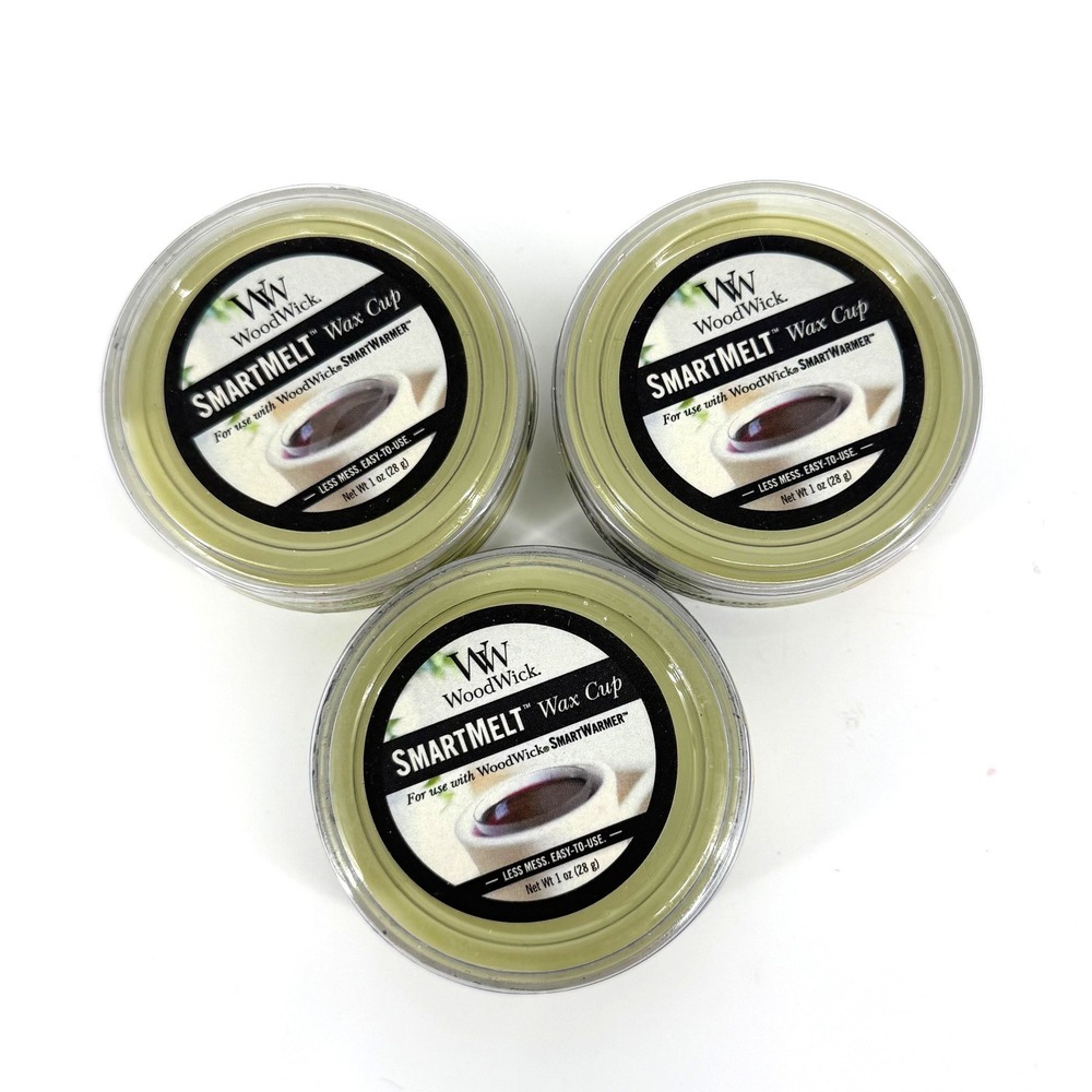 WoodWick SmartMelt Wax Cup Willow Scent 1oz 28g Lot of 3 Green 334710 New
